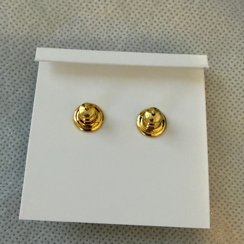 Tory Burch Gold and White Pearl Drop Earrings - Picture 2 of 3